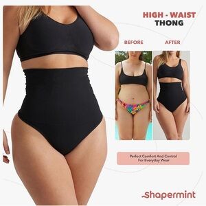 NWT Shapermint High Waist Shapewear Thong Black